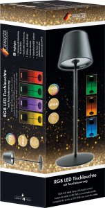 Lampa stołowa Schwaiger LED Tischleuchte Akku 200Lm RGB 380mm schwarz 5
