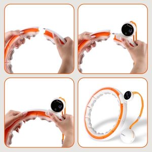HMS HHM21 HULA HOP WHITE/ORANGE Z MAGNESAMI, WYPUSTKAMI TPE I OBCIĄŻNIKIEM + LICZNIK HMS 12