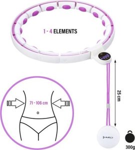 HMS HHM17 HULA HOP WHITE/VIOLET Z MAGNESAMI I OBCIĄŻNIKIEM + LICZNIK 13