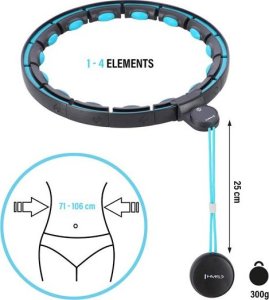HMS HHM17 HULA HOP BLACK/TURQUOISE Z MAGNESAMI I OBCIĄŻNIKIEM + LICZNIK 13