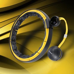 HMS HHM21 HULA HOP BLACK/YELLOW Z MAGNESAMI, WYPUSTKAMI TPE I OBCIĄŻNIKIEM + LICZNIK HMS 14