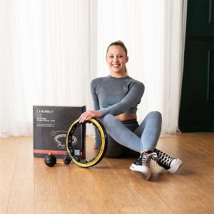 HMS HHM21 HULA HOP BLACK/YELLOW Z MAGNESAMI, WYPUSTKAMI TPE I OBCIĄŻNIKIEM + LICZNIK HMS 17