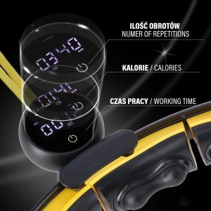 HMS HHM21 HULA HOP BLACK/YELLOW Z MAGNESAMI, WYPUSTKAMI TPE I OBCIĄŻNIKIEM + LICZNIK HMS 7