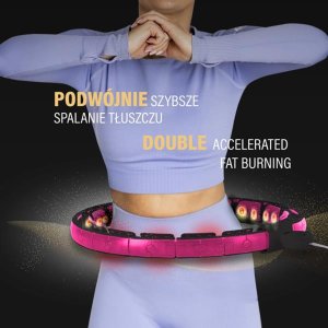 HMS ZESTAW HULA HOP MAGNETYCZNY BLACK/PINK HHM16 Z LICZNIKIEM HMS + PAS WYSZCZUPLAJĄCY BR163 BLACK 13