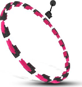 HMS ZESTAW HULA HOP MAGNETYCZNY BLACK/PINK HHM16 Z LICZNIKIEM HMS + PAS WYSZCZUPLAJĄCY BR163 BLACK 20