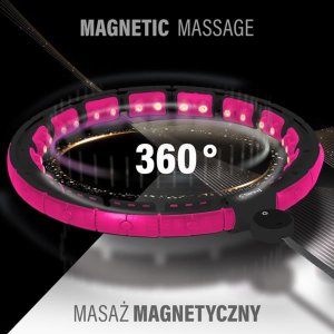 HMS ZESTAW HULA HOP MAGNETYCZNY BLACK/PINK HHM16 Z LICZNIKIEM HMS + PAS WYSZCZUPLAJĄCY BR163 BLACK 7