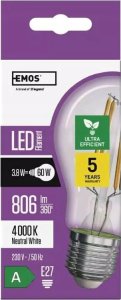 Emos Żarówka LED Emos Filament ZF5148 3,8W (60W) E27 A60 3000K biała ciepła 5