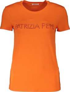 Patrizia Pepe T-SHIRT DAMSKI Z KRÓTKIM RĘKAWEM PATRIZIA PEPE POMARAŃCZOWY S 1