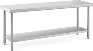 Royal Catering Stół roboczy gastronomiczny centralny z półką STAL 200 x 60 cm Stół roboczy gastronomiczny centralny z półką STAL 200 x 60 cm 2