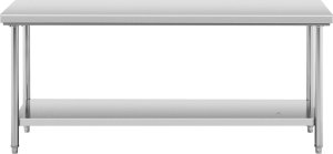 Royal Catering Stół roboczy gastronomiczny centralny z półką STAL 200 x 60 cm Stół roboczy gastronomiczny centralny z półką STAL 200 x 60 cm 6