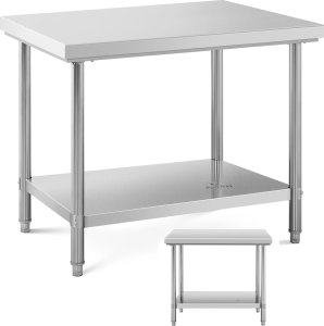 Royal Catering Stół blat roboczy centralny stalowy z półką 100 x 70 cm Stół blat roboczy centralny stalowy z półką 100 x 70 cm 1