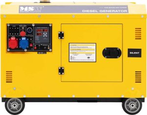 MSW Agregat generator prądotwórczy diesel na kółkach 240/400 V 8500 W 10 kVA 30 l Agregat generator prądotwórczy diesel na kółkach 240/400 V 8500 W 10 kVA 30 l 7