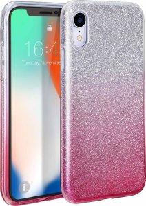 nemo Etui IPHONE 14 PLUS Brokat Glitter srebrno-różowe 1