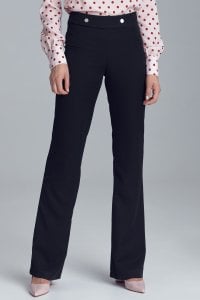 Nife Czarne spodnie garniturowe z napami - SD35 (kolor czarny, rozmiar 44) 1