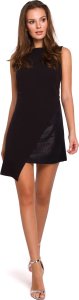 Makover K014 Krótka sukienka dwuwarstwowa - czarna (kolor czarny, rozmiar XL) 1