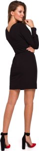 Makover K027 Sukienka z bufiastymi rękawami - czarna (kolor czarny, rozmiar L) 1