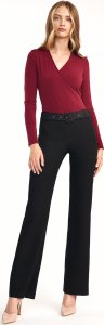 Nife Czarne spodnie z rozszerzaną nogawką - SD61 (kolor czarny, rozmiar 38) 1