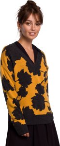 BE Knit BK056 Sweter w kwiaty - model 3 (kolor model3, rozmiar L/XL) 1