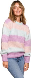 BE Knit BK071 Sweter w pasy wielokolorowe - model 1 (kolor model1, rozmiar L/XL) 1