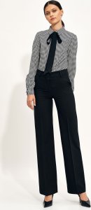 Nife Czarne spodnie typu wide leg - SD68 (kolor czarny, rozmiar 44) 1