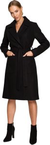 MOE M708 Płaszcz o klasycznym kroju z paskiem - czarny (kolor czarny, rozmiar L) 1