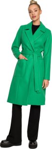 MOE M708 Płaszcz o klasycznym kroju z paskiem - soczysta zieleń (kolor zielony, rozmiar XL) 1