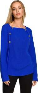 MOE M712 Sweter z ozdobnymi guzikami - szafirowy (kolor szafir, rozmiar L/XL) 1