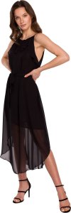 Makover K137 Sukienka wiązana wokół szyi - czarna (kolor czarny, rozmiar XL) 1