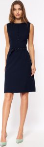 Nife Granatowa elegancka sukienka bez rękawów - S200 (kolor granat, rozmiar 44) 1