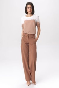 Nife Karmelowe spodnie palazzo - SD38 (kolor karmel, rozmiar 36) 1