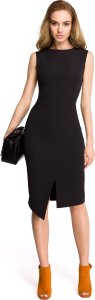 Stylove S105 Sukienka z asymetrycznym rozcięciem - czarna (kolor black, rozmiar L) 3
