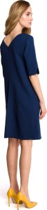 Stylove S113 Sukienka pudełkowa z dekoltem w serek z tyłu - granat (kolor navyblue, rozmiar M) 2