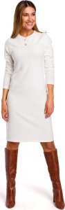 Stylove S178 Sukienka swetrowa z długimi rękawami - ecru (kolor ecru, rozmiar L) 1