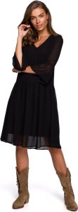 Stylove S236 Sukienka szyfonowa gładka - czarna (kolor black, rozmiar L) 1