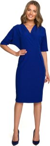 Stylove S313 Sukienka z kopertowym dekoltem - chabrowa (kolor royalblue, rozmiar XXL) 1