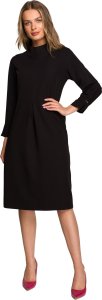 Stylove S318 Sukienka z dekoracyjnymi zakładkami - czarna (kolor black, rozmiar XL) 1