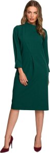 Stylove S318 Sukienka z dekoracyjnymi zakładkami - zielona (kolor green, rozmiar S) 1
