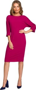 Stylove S324 Sukienka z kimonowymi rękawami gładka - śliwkowa (kolor plum, rozmiar XXL) 1