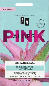 AA AA Aloes Pink oczyszczająco-nawilżająca maska musująca 2x4g 1