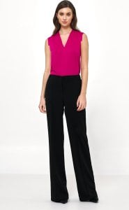 Nife Czarne spodnie loose cut - SD77 (kolor czarny, rozmiar 36) 1