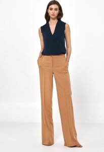 Nife Karmelowe spodnie loose cut - SD77 (kolor karmel, rozmiar 36) 1