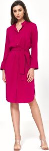 Nife Wiskozowa sukienka midi w kolorze fuksji - S217 (kolor fuksja, rozmiar 40) 1