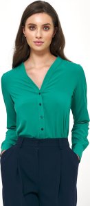 Nife Zielona elegancka bluzka z długim rękawem - B151 (kolor zielony, rozmiar 40) 1