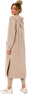 MOE M729 Bluza długa jak parka - beżowa (kolor beż, rozmiar S/M) 2