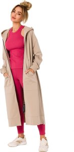 MOE M729 Bluza długa jak parka - beżowa (kolor beż, rozmiar S/M) 3