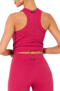 MOE M734 Leginsy z prążkowanej dzianiny - koralowe (kolor koral, rozmiar M) 4