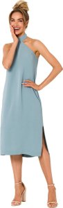 MOE M736 Sukienka z wiązaniem na szyi - agawa (kolor niebieski, rozmiar M) 1