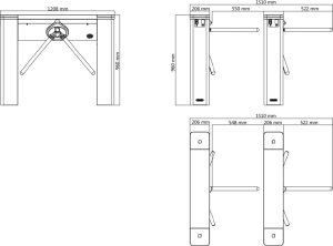 Hikvision BRAMKA OBROTOWA NISKA (TRIPOD) DS-K3G501SX-R/M-DM55 Hikvision 11