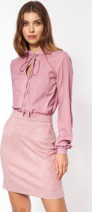 Nife Nubukowa różowa spódnica - SP64 (kolor róż, rozmiar 42) 1