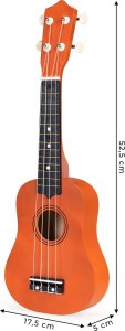 Ecotoys Gitara ukulele dla dzieci drewniana 4 struny nylonowe ECOTOYS 10
